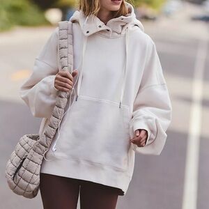 Free People a cut above snap hoodie